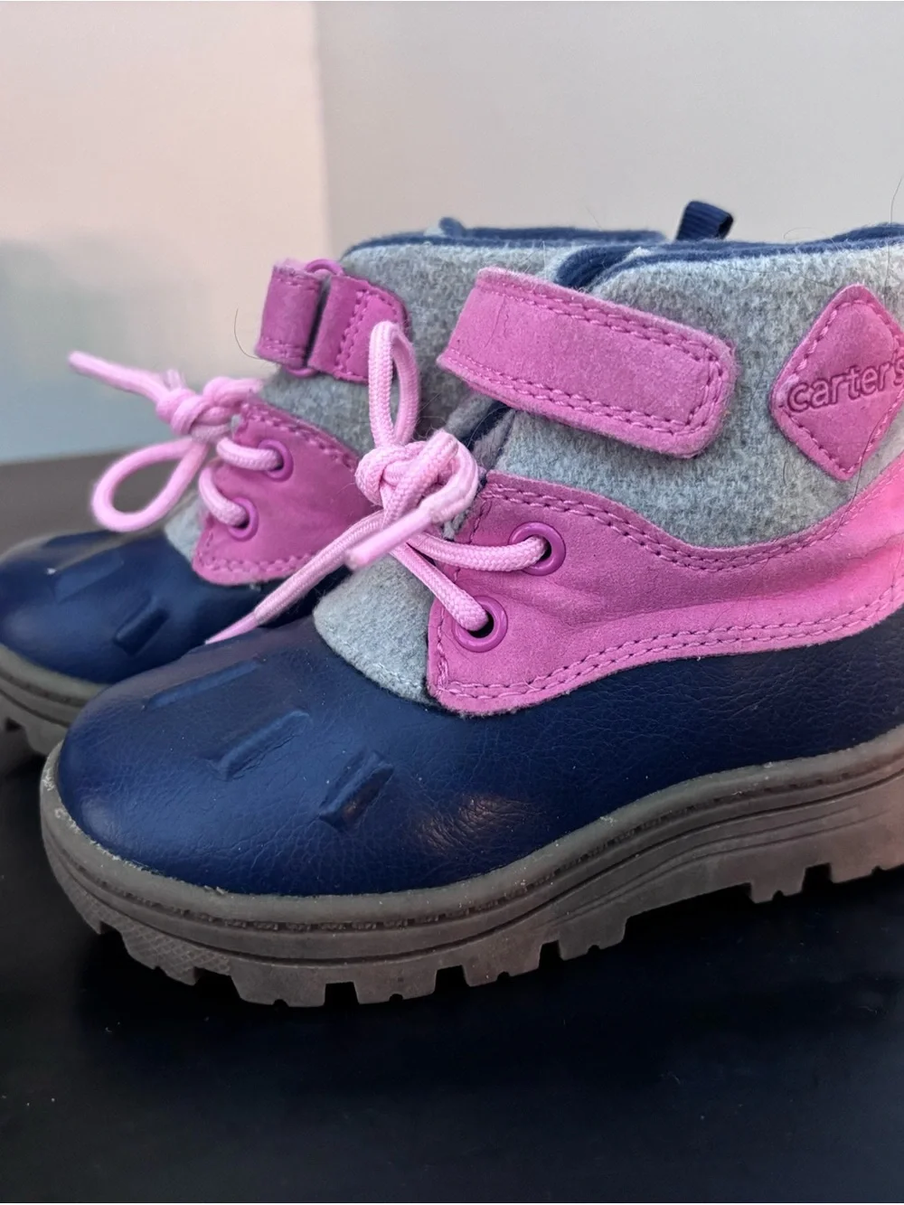 Carter's Pink, Navy & Gray Toddler Winter Boots